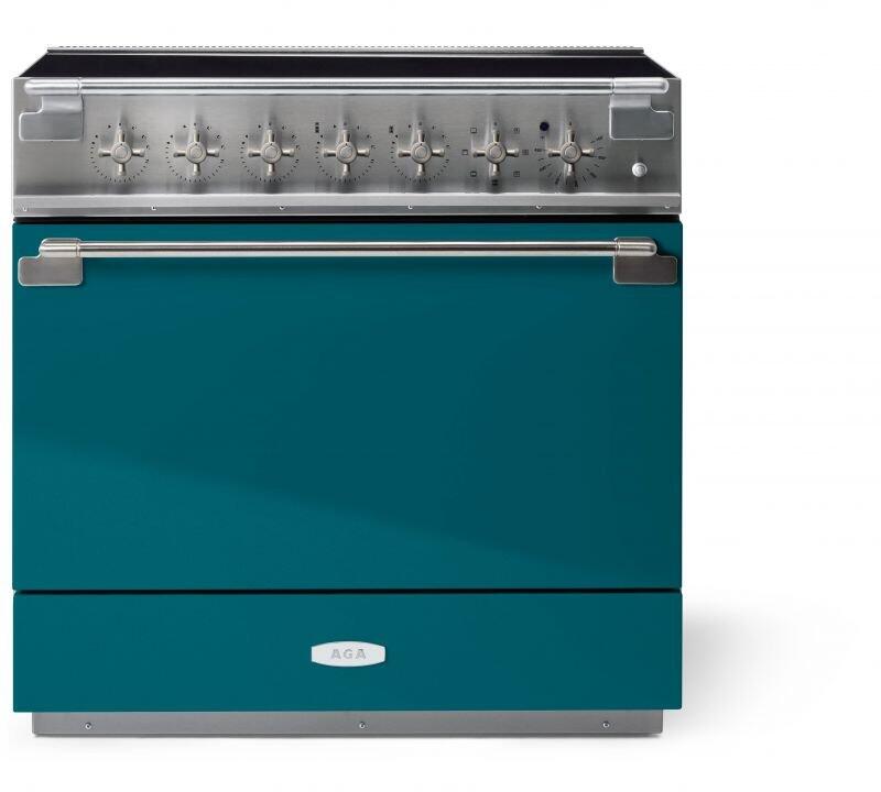 AGA AEL361INSAL Elise Series 36 Inch Induction Electric Freestanding Range in Salcombe Blue