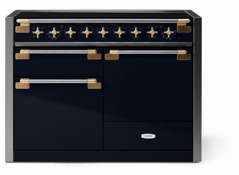 AGA AEL481INABBLK Elise Series 48 Inch Induction Electric Double Oven Freestanding Range in Varies
