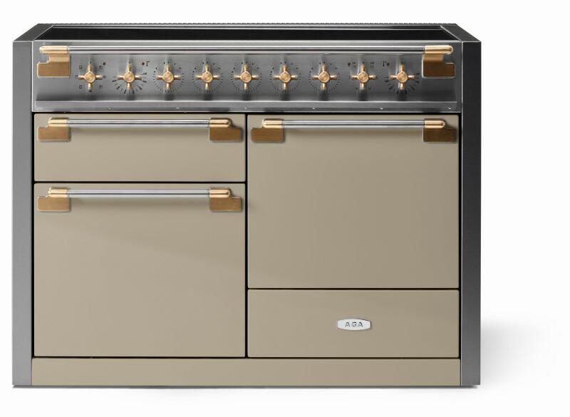 AGA AEL481INABFWN Elise Series 48 Inch Induction Electric Double Oven Freestanding Range in Varies