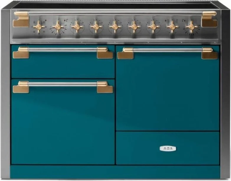AGA AEL481INABSAL Elise Series 48 Inch Induction Electric Double Oven Freestanding Range in Varies