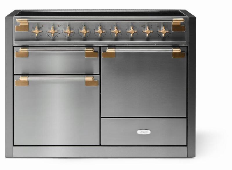 AGA AEL481INABSS Elise Series 48 Inch Induction Electric Double Oven Freestanding Range in Varies
