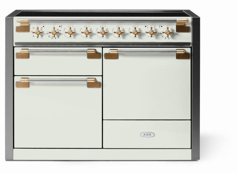 AGA AEL481INABWHT Elise Series 48 Inch Induction Electric Double Oven Freestanding Range in Varies