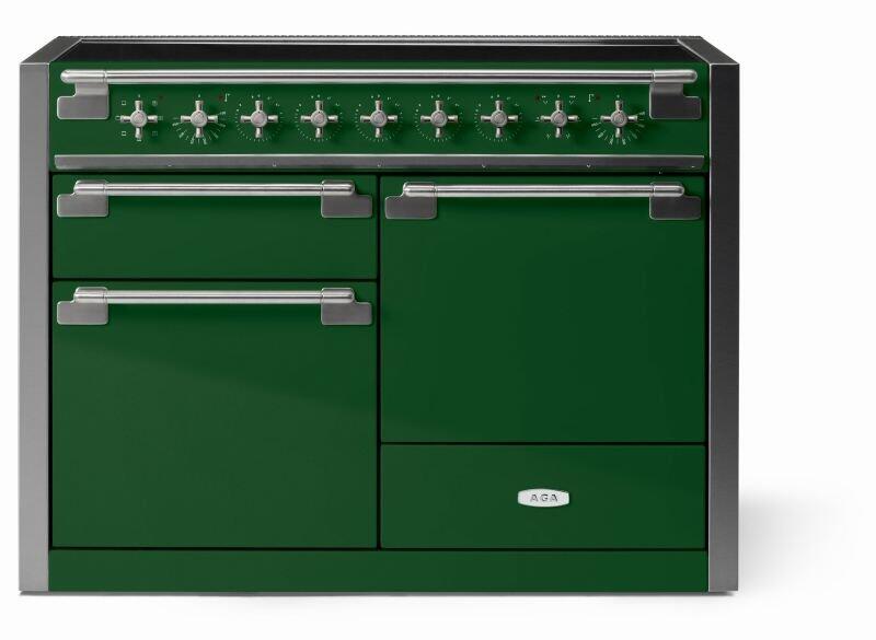 AGA AEL481INCWG Elise Series 48 Inch Induction Electric Double Oven Freestanding Range in Cornwall Green