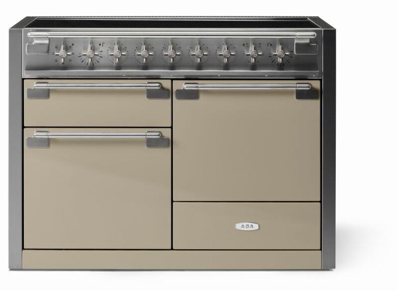 AGA AEL481INFWN Elise Series 48 Inch Induction Electric Double Oven Freestanding Range in Fawn