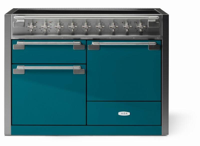 AGA AEL481INSAL Elise Series 48 Inch Induction Electric Double Oven Freestanding Range in Salcombe Blue