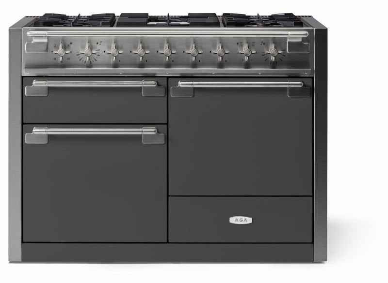 AGA AEL481INSLT Elise Series 48 Inch Induction Electric Double Oven Freestanding Range in Slate
