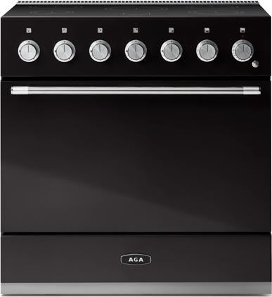 AGA AMC36INBLK Mercury Series 36 Inch Gloss Black Induction Electric Freestanding Range