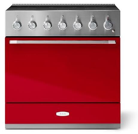 AGA AMC36INPCR Mercury Series 36 Inch Piccadilly Red Induction Electric Freestanding Range