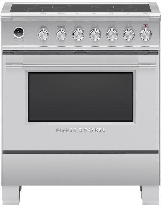 Fisher Paykel Series 9 Classic 30" Stainless Steel with Warming Drawer Self Clean Smoothtop Induction Range - Convection