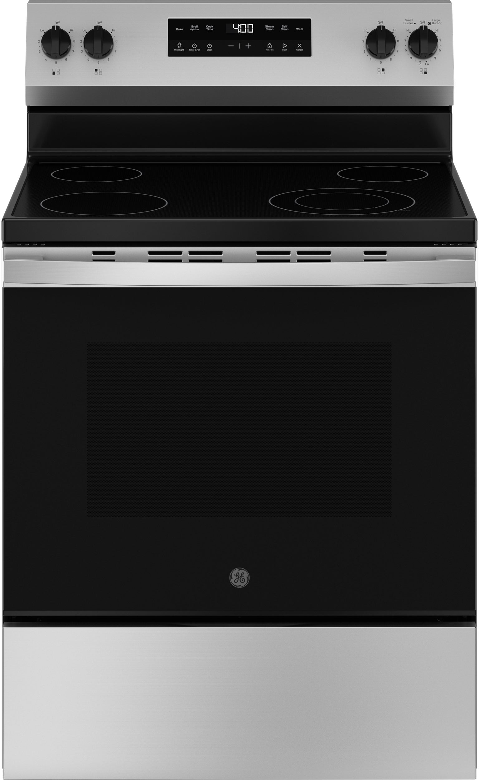 400 Series 30 Inch Freestanding Electric Smart Range with 4 Smoothtop Elements, 5.3 cu. ft. Oven Capacity, Power Boil™ Burner, Storage Drawer, WiFi, Sabbath Mode, and Self & Steam Clean: Stainless Steel