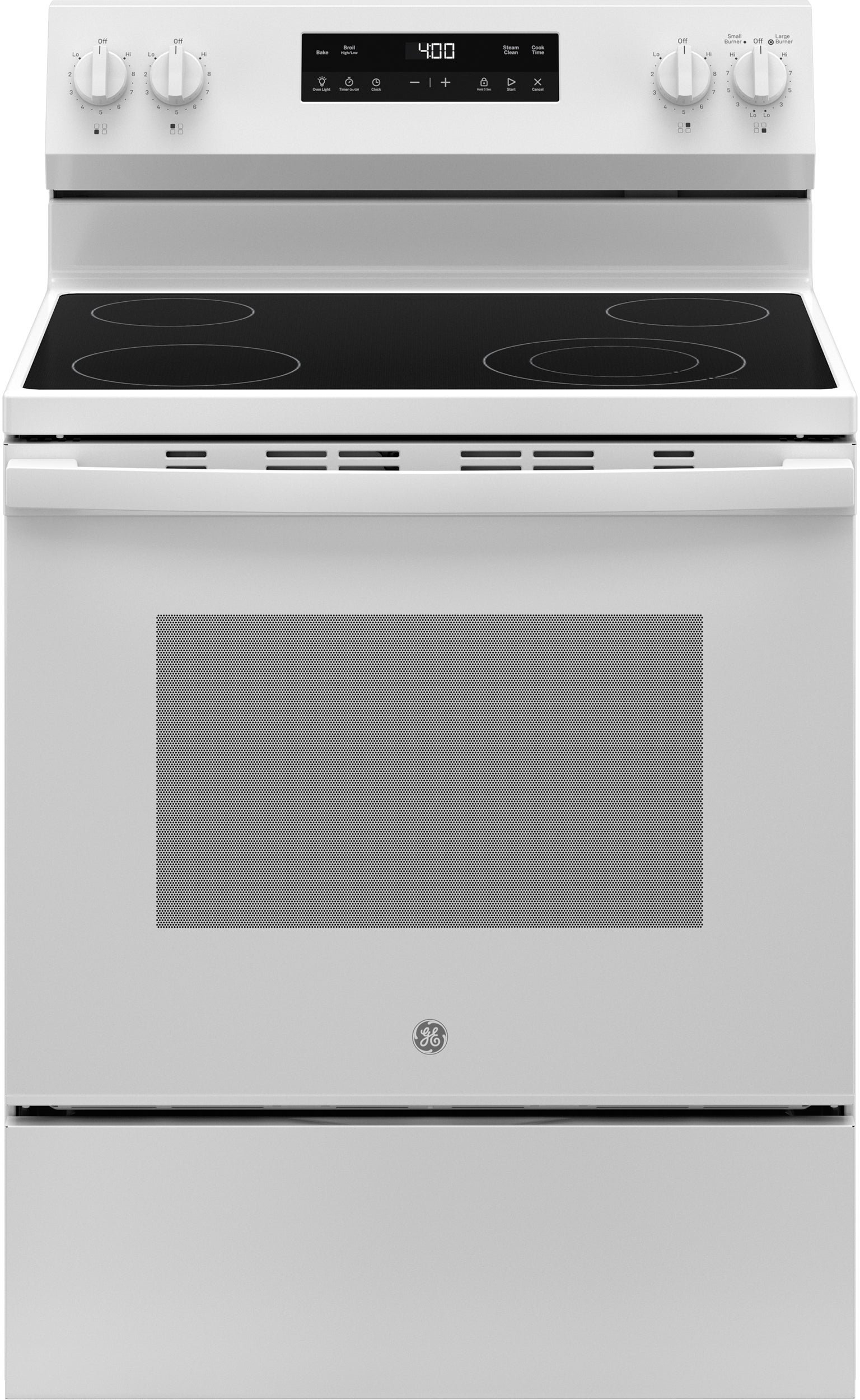 30 Inch Free Standing Radiant Range 4 Element Steam Clean Single Oven: White