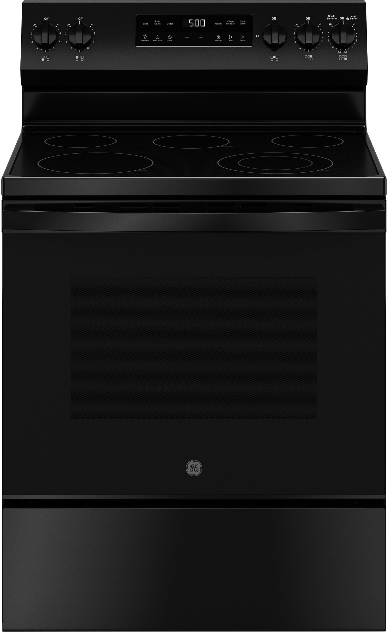 30 Inch Freestanding Electric Range with 5 Smoothtop Elements, 5.3 cu. ft. Oven Capacity, Power Boil™ Burner, Warming Zone, Storage Drawer, Crisp Mode, Sabbath Mode, and Self & Steam Clean: Black
