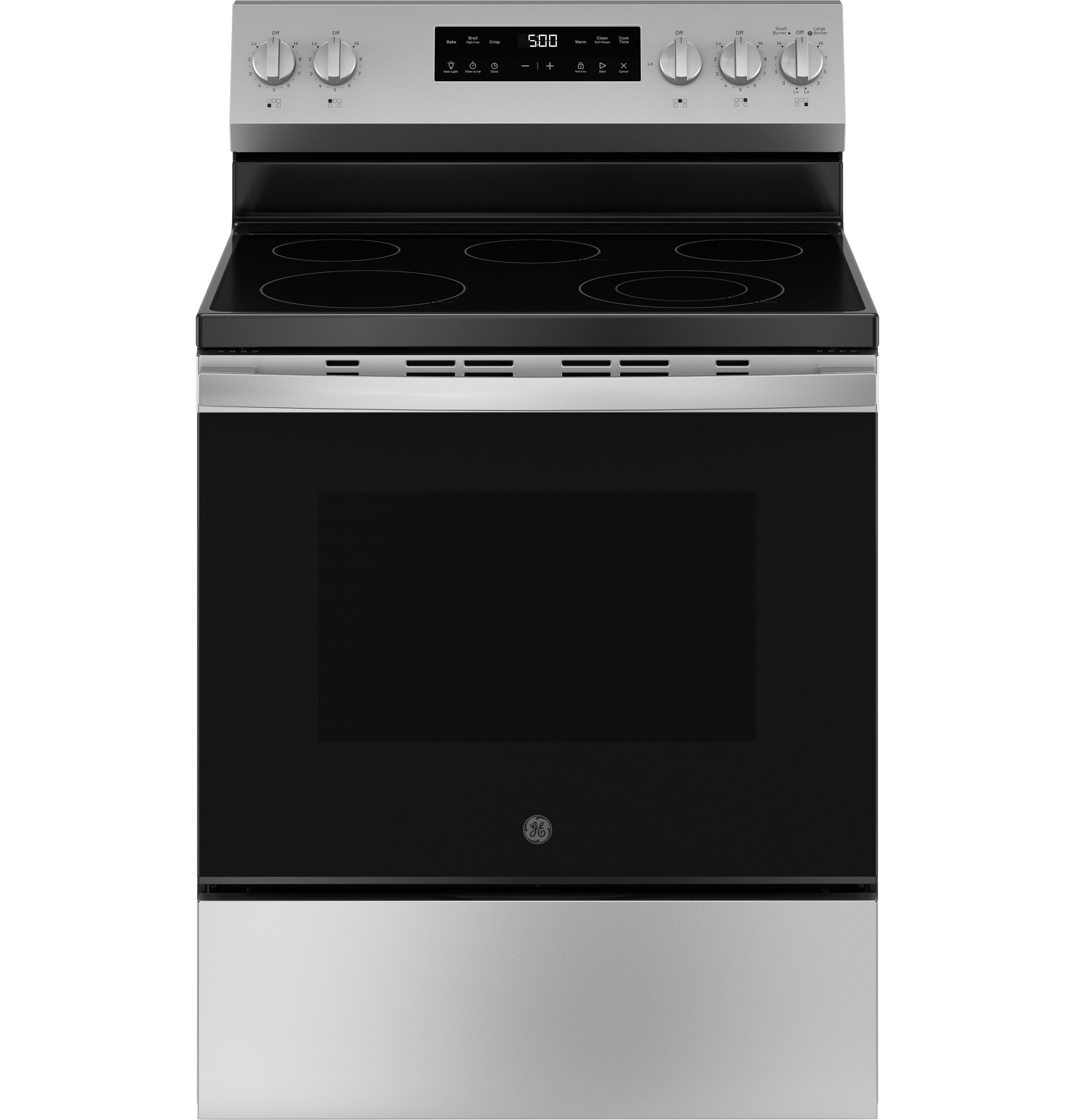 30 Inch Freestanding Electric Range with 5 Smoothtop Elements, 5.3 cu. ft. Oven Capacity, Power Boil™ Burner, Warming Zone, Storage Drawer, Crisp Mode, Sabbath Mode, and Self & Steam Clean: Stainless Steel