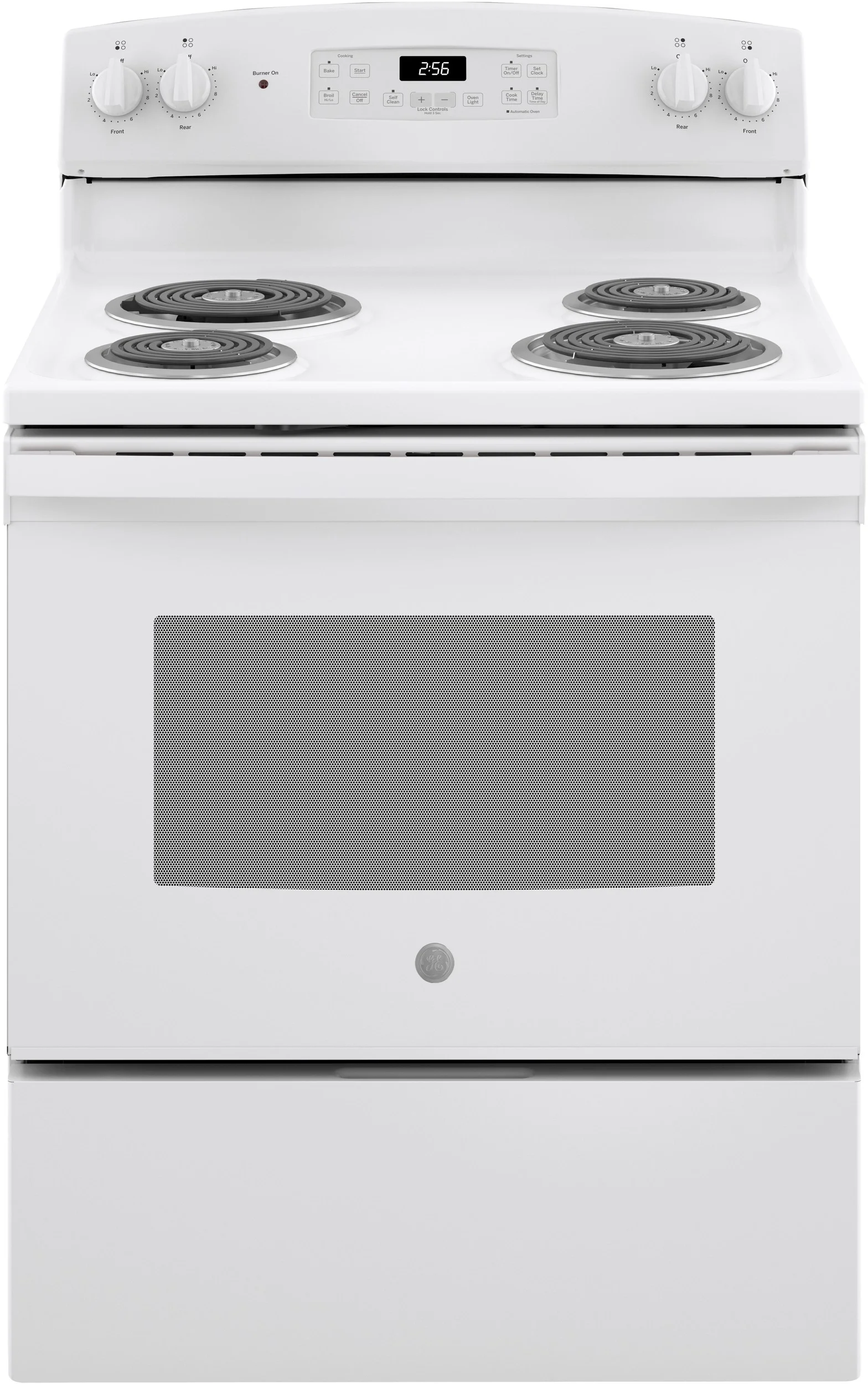 GE 30" White Electric Coil Range with Self Clean
