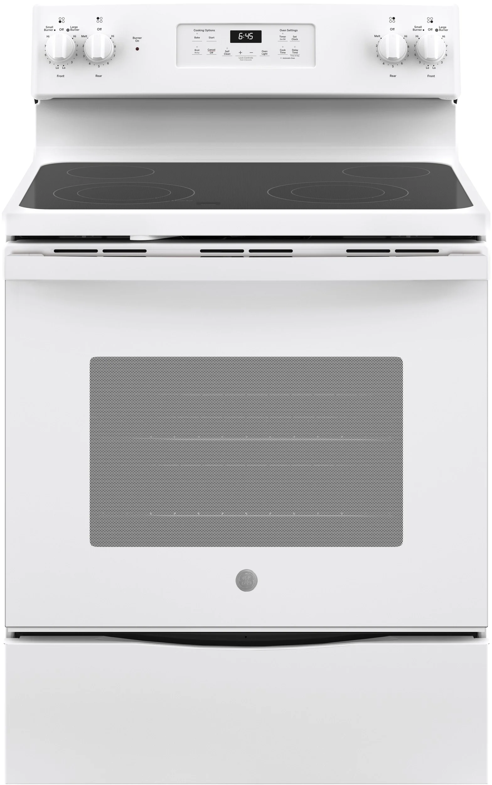 GE 30" White Electric Smoothtop Range with Self Clean
