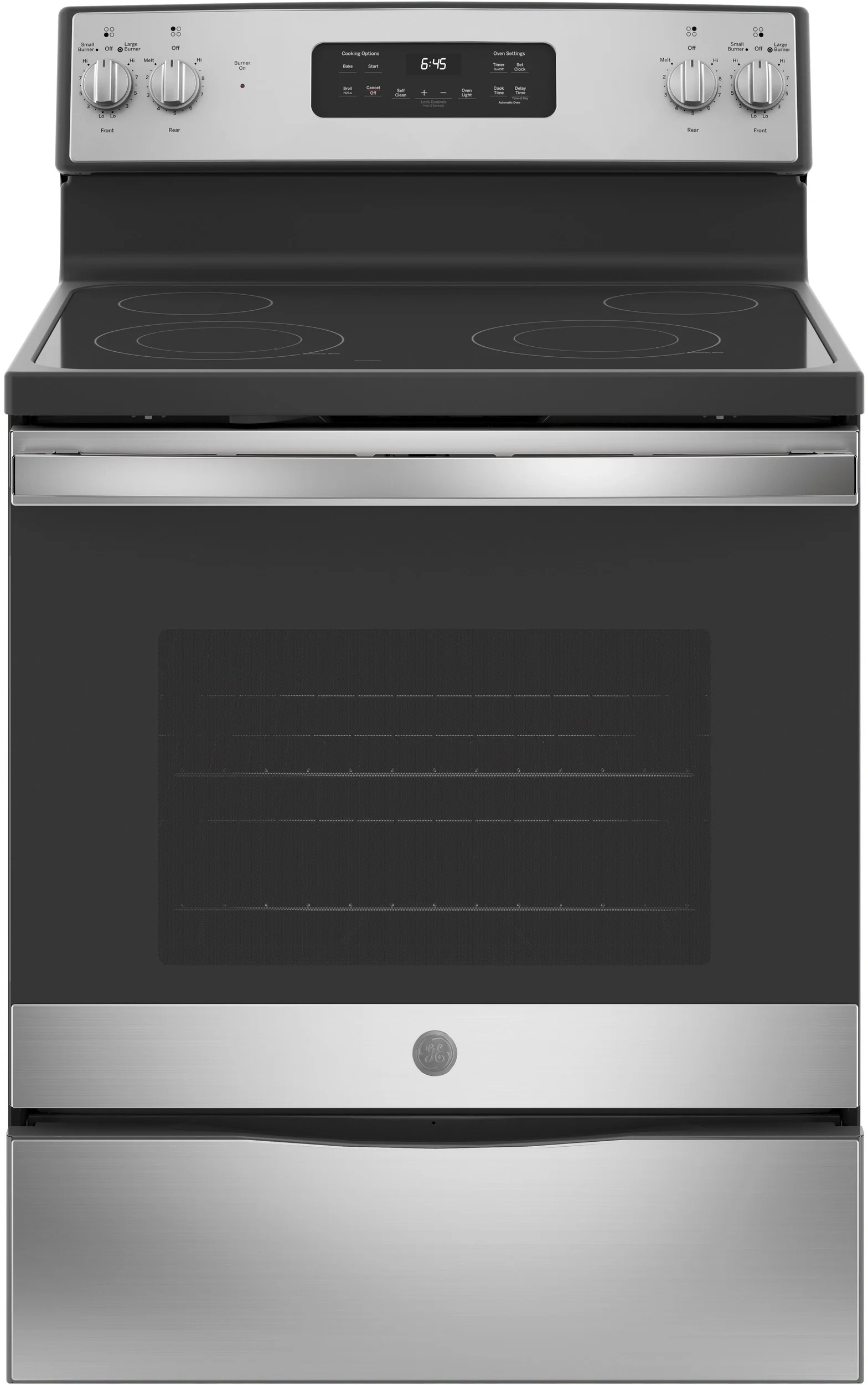 GE 30" Stainless Steel Electric Smoothtop Range with Self Clean