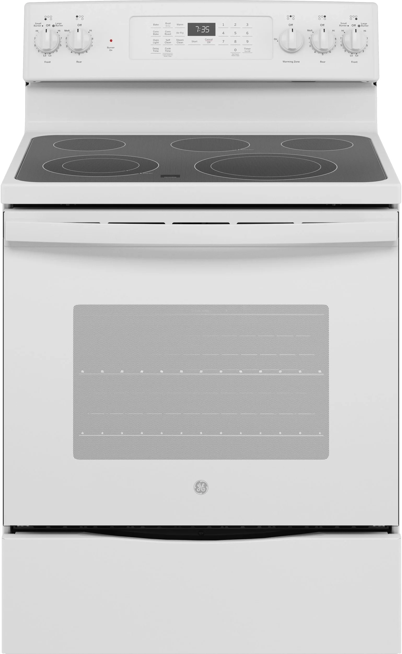 GE JB735DPWW 30 Inch White Electric Convection Freestanding Range
