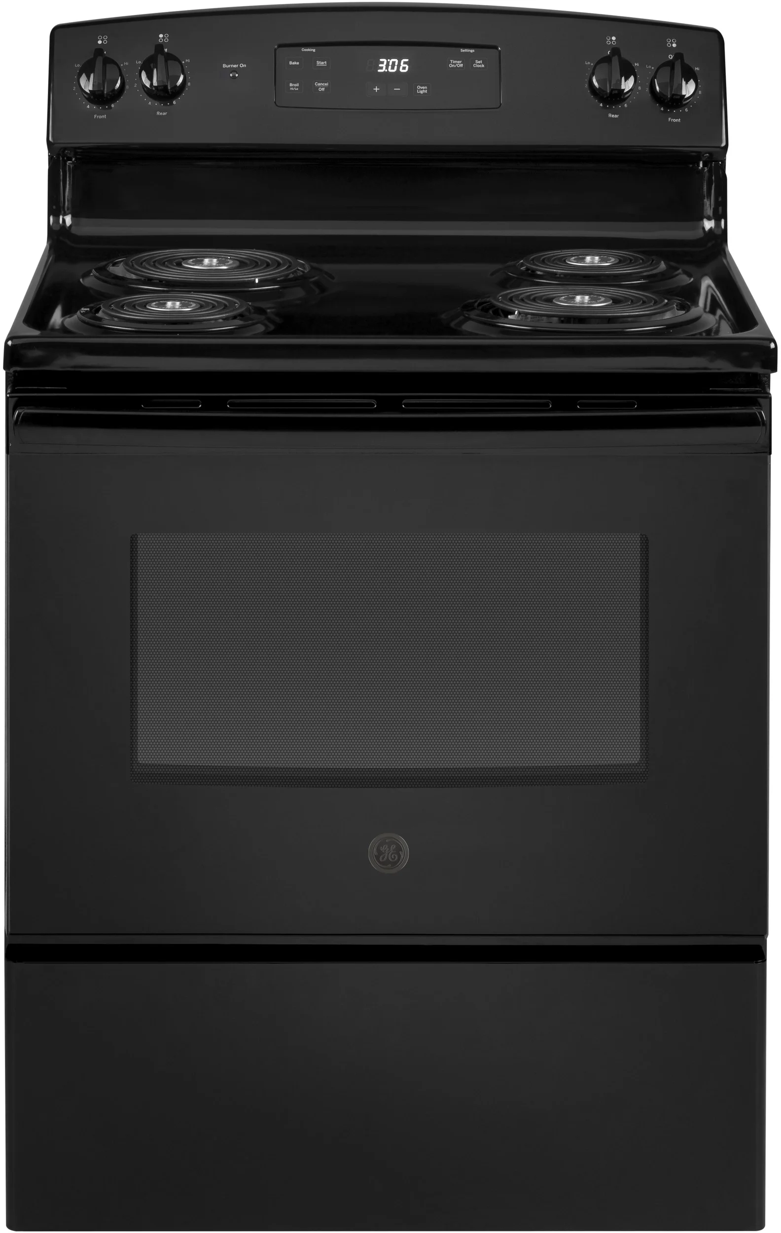 GE 30" Black Electric Coil Range