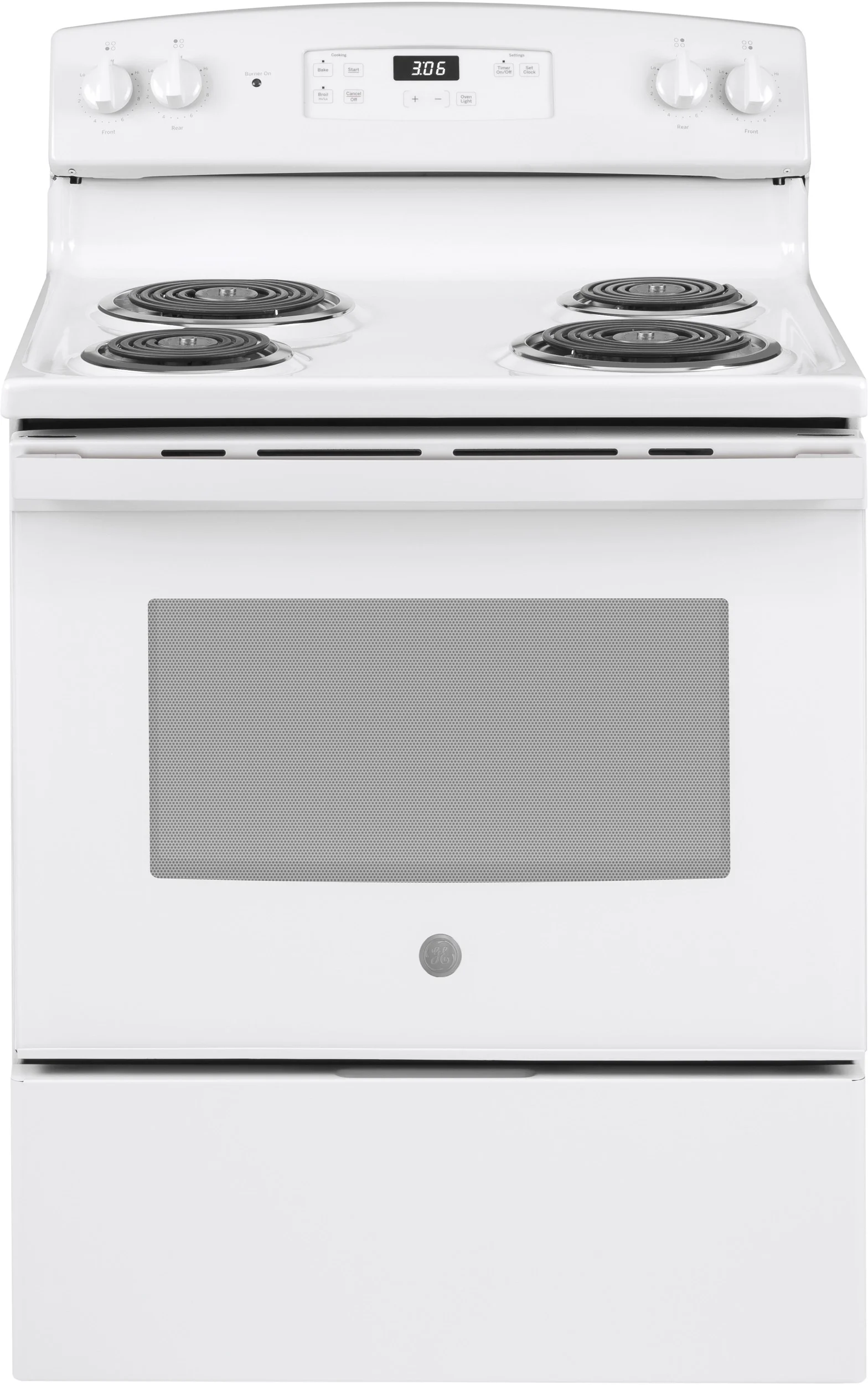 GE 30" White Electric Coil Range
