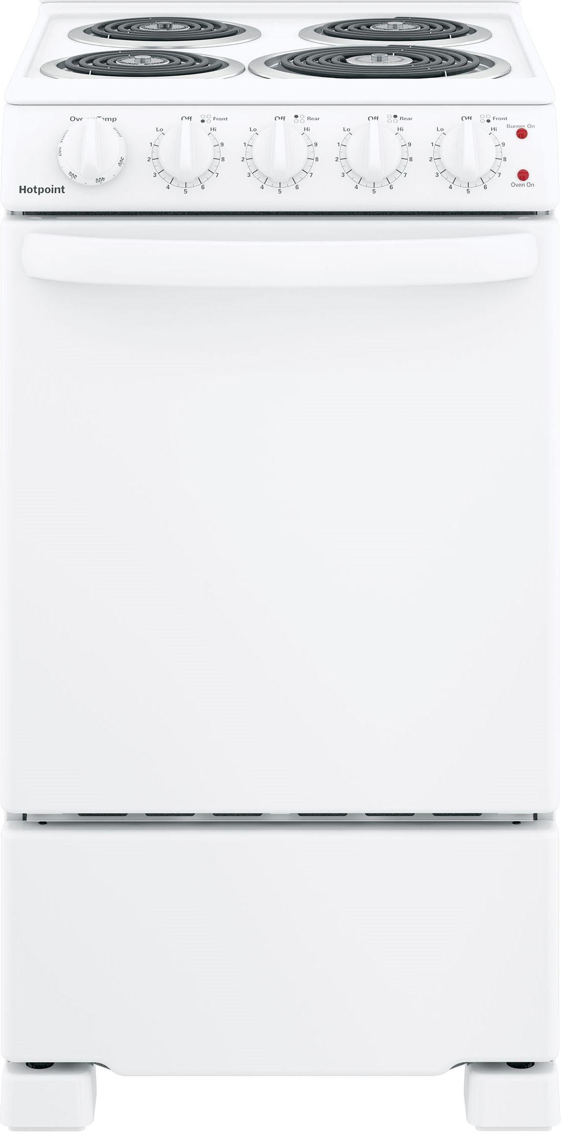 Hotpoint 20" White Coil Freestanding Single Range - ADA Compliant