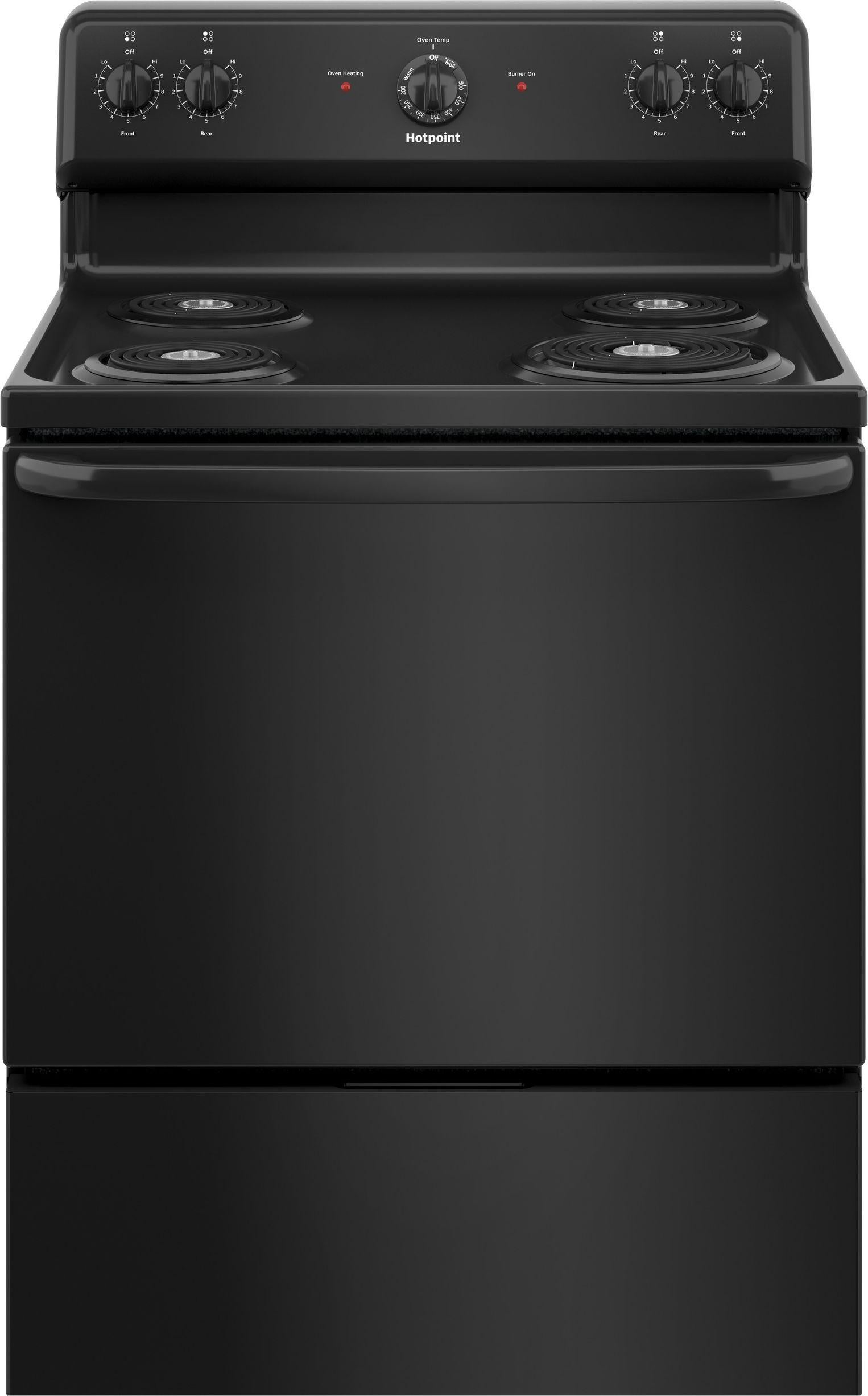 Hotpoint 30" Black Coil Freestanding Single Range