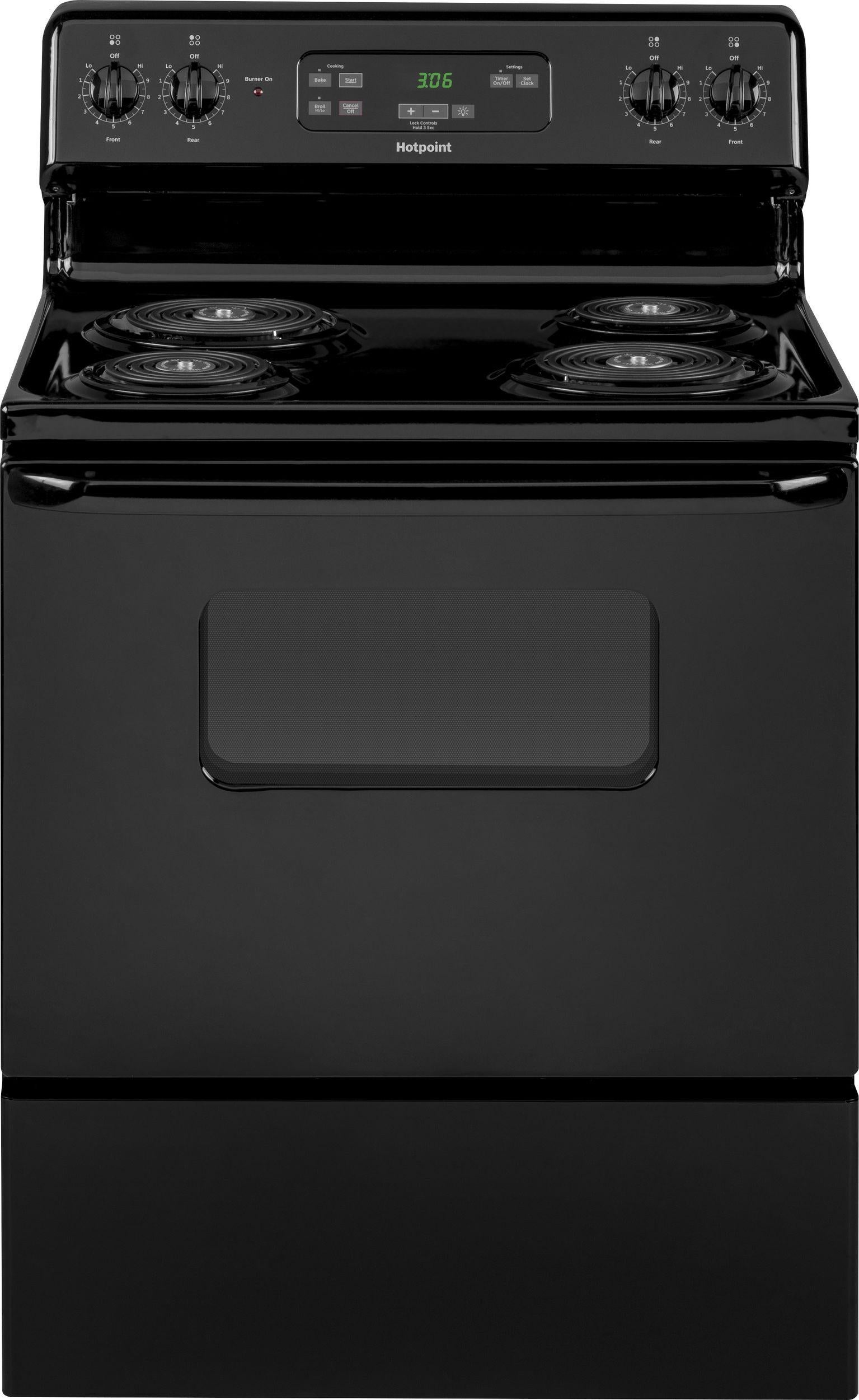 Hotpoint 30" Black Coil Freestanding Single Range