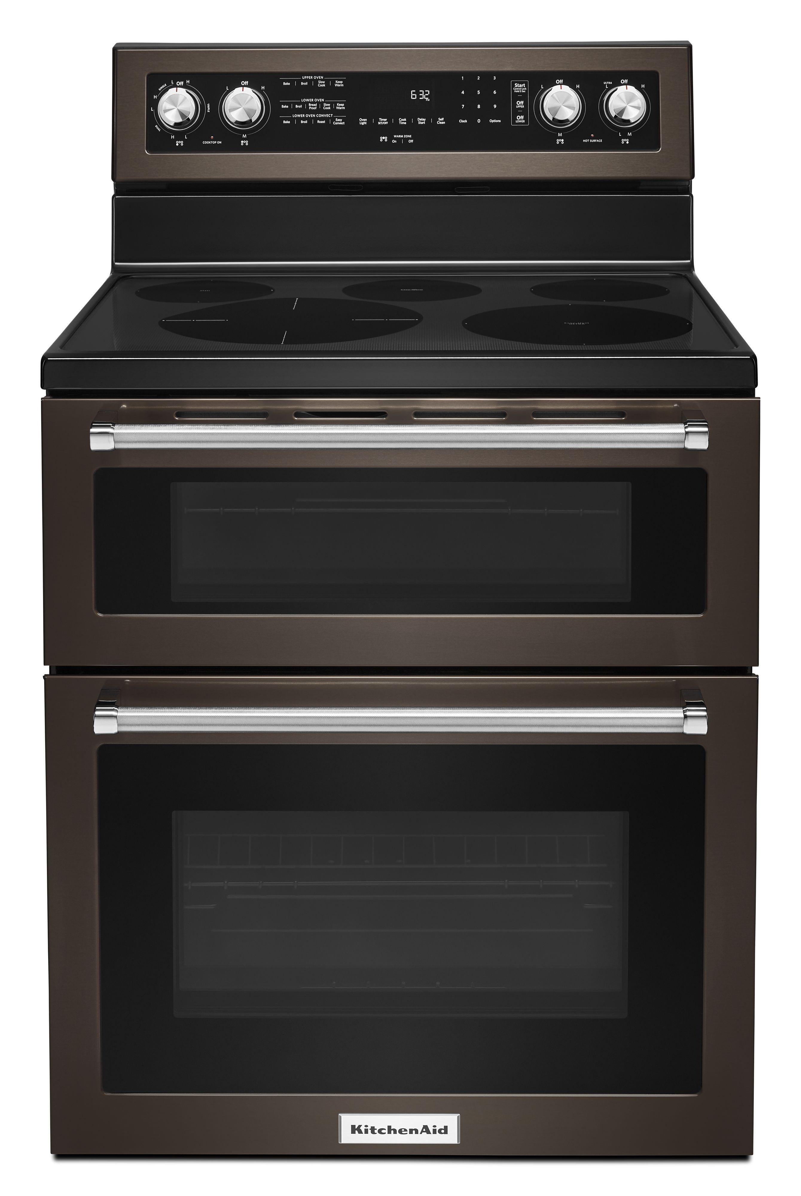 Kitchen Aid KitchenAid 30" Black Stainless Steel Freestanding Electric Double Oven Range - C
