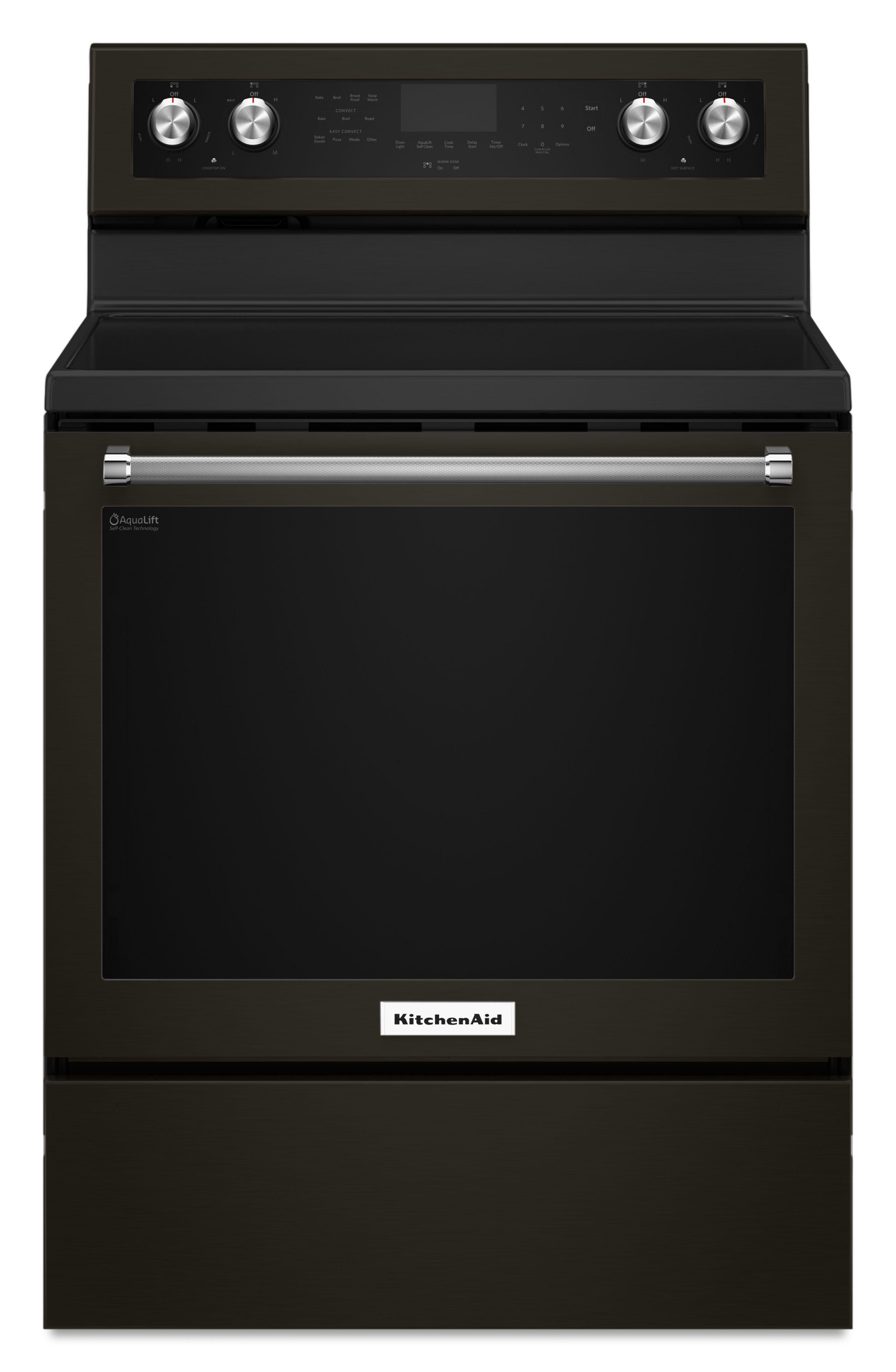 Kitchen Aid KitchenAid 30" Black Stainless Steel Freestanding Electric Range - Convection