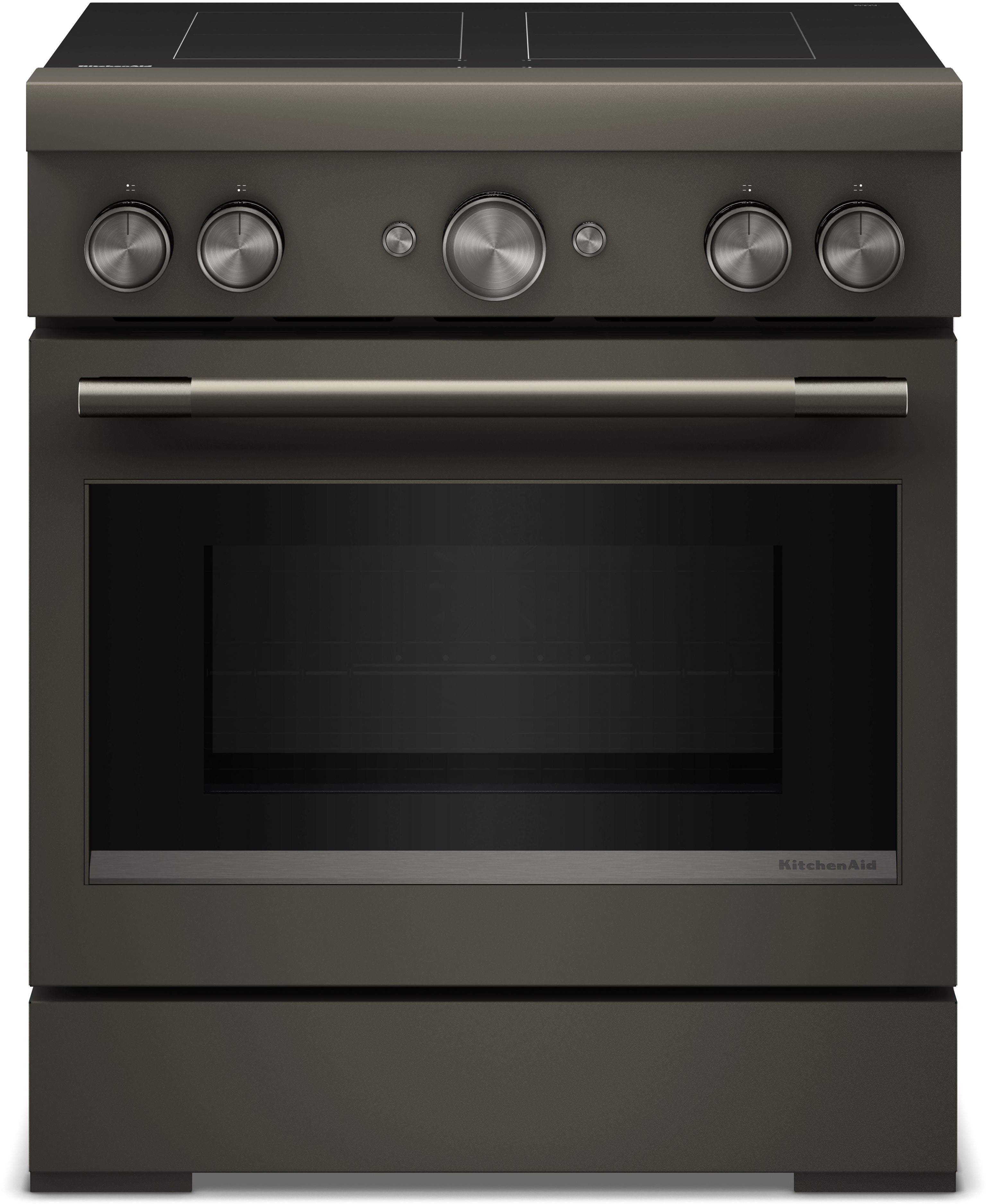 KitchenAid 30-Inch 4-Element Induction Freestanding Commercial-Style Range with Air Fry: Black Ore
