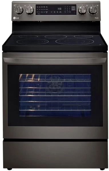 LG LREL6325D 30 Inch PrintProof Black Stainless Steel Electric Convection Freestanding Range
