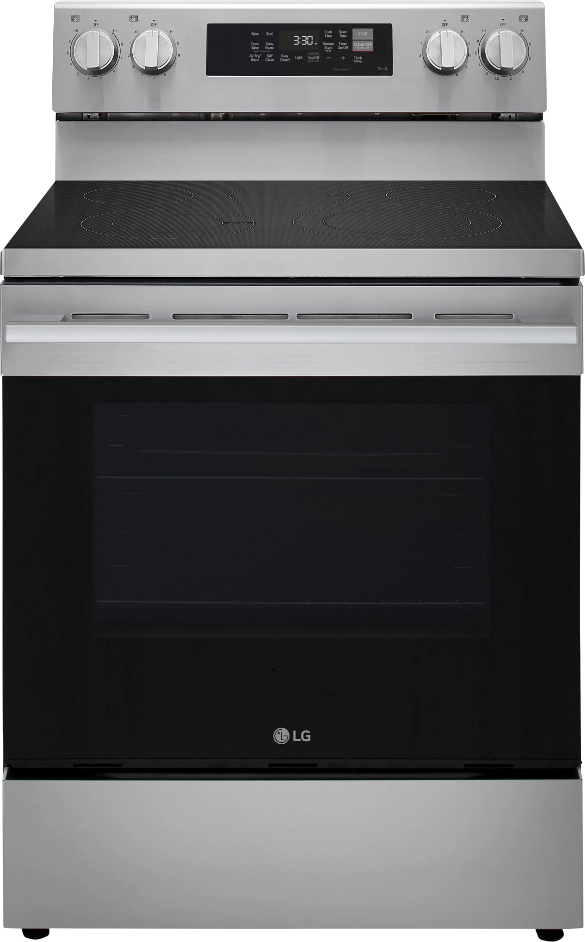 LG 6.3 cu. ft. Smart Wi-Fi Enabled ProBake Convection Electric Range with Air Fry & EasyClean: Stainless Steel