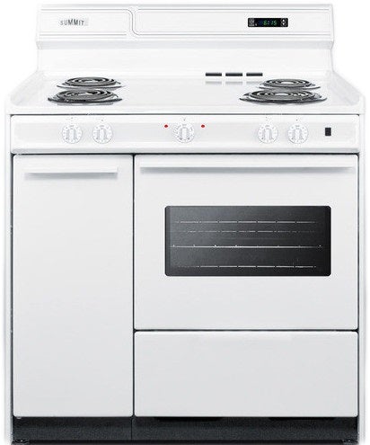 Summit 36" White Electric Coil Range