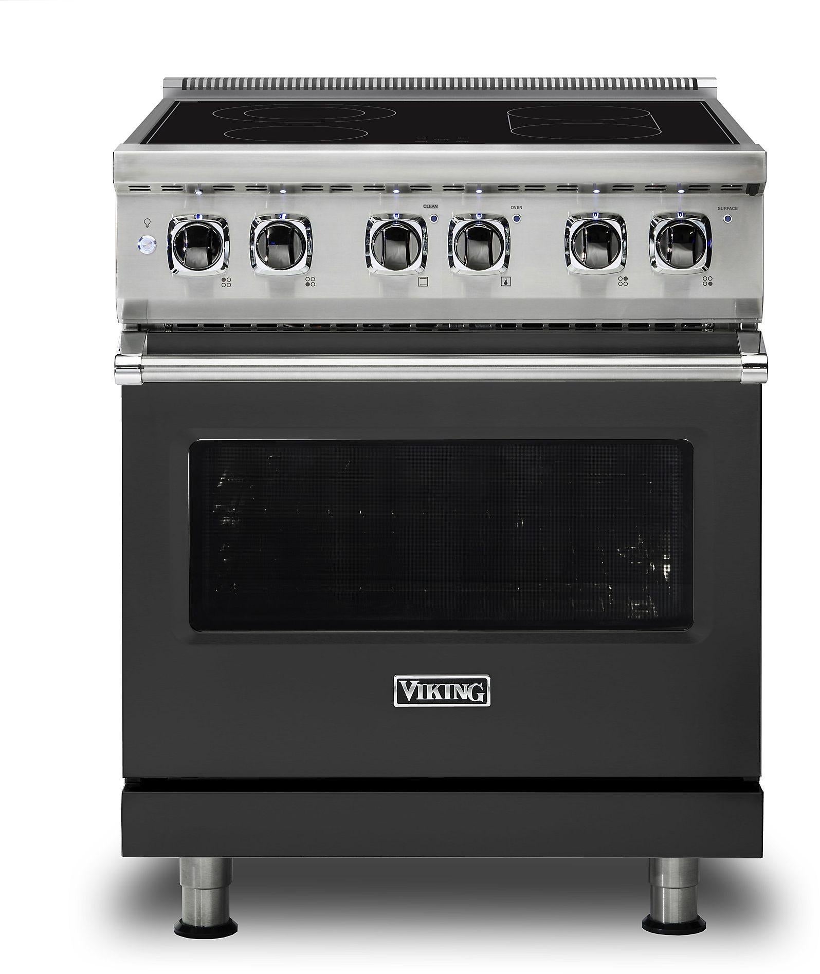 Viking VER53014BCS 30 Inch Cast Black Electric Freestanding Range, in Cast Black