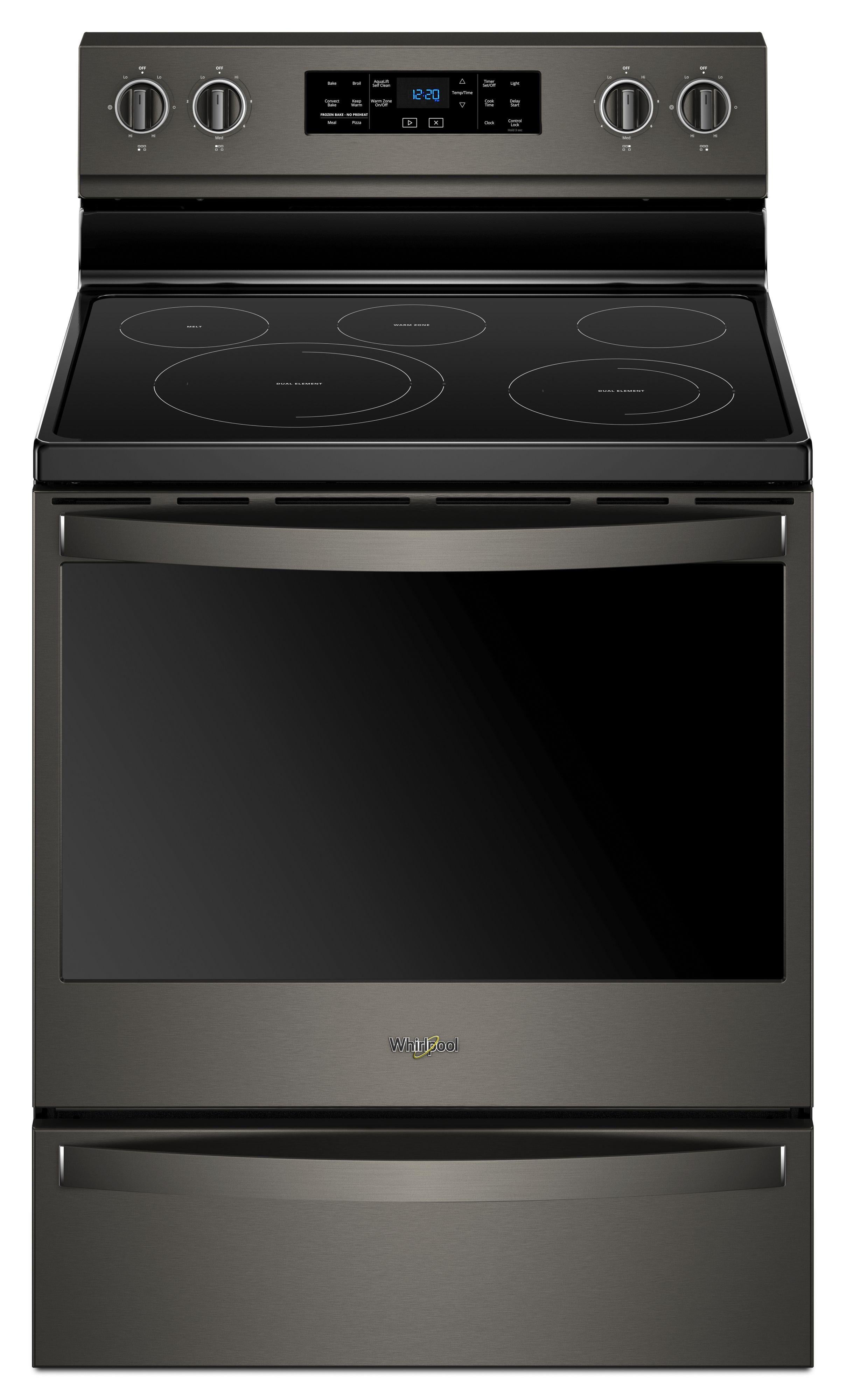 Whirlpool 30" Black Stainless Steel Electric Smoothtop Range with Self Clean - Convection