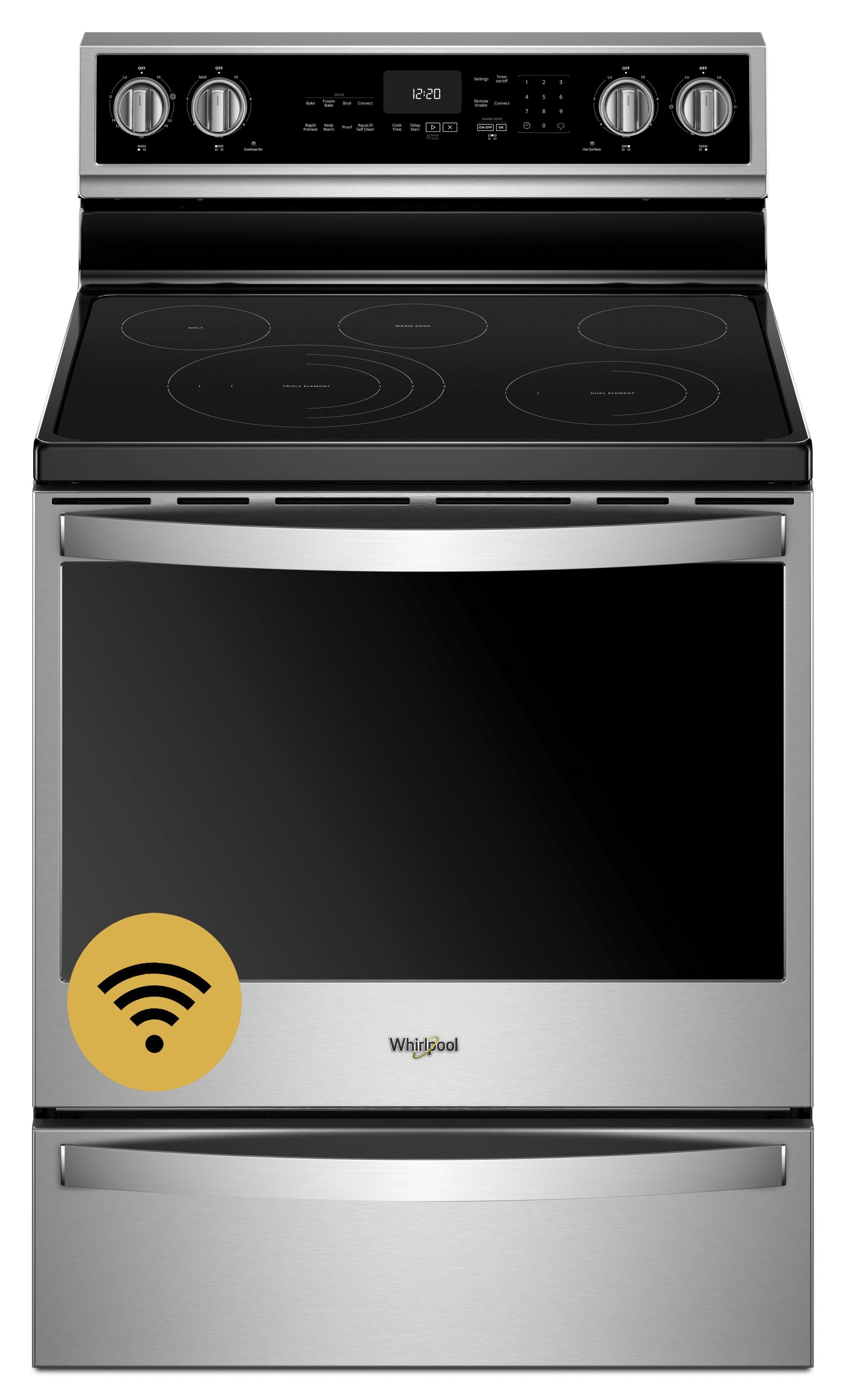 Whirlpool 30" Fingerprint Resistant Stainless Steel Electric Smoothtop Range - Convection