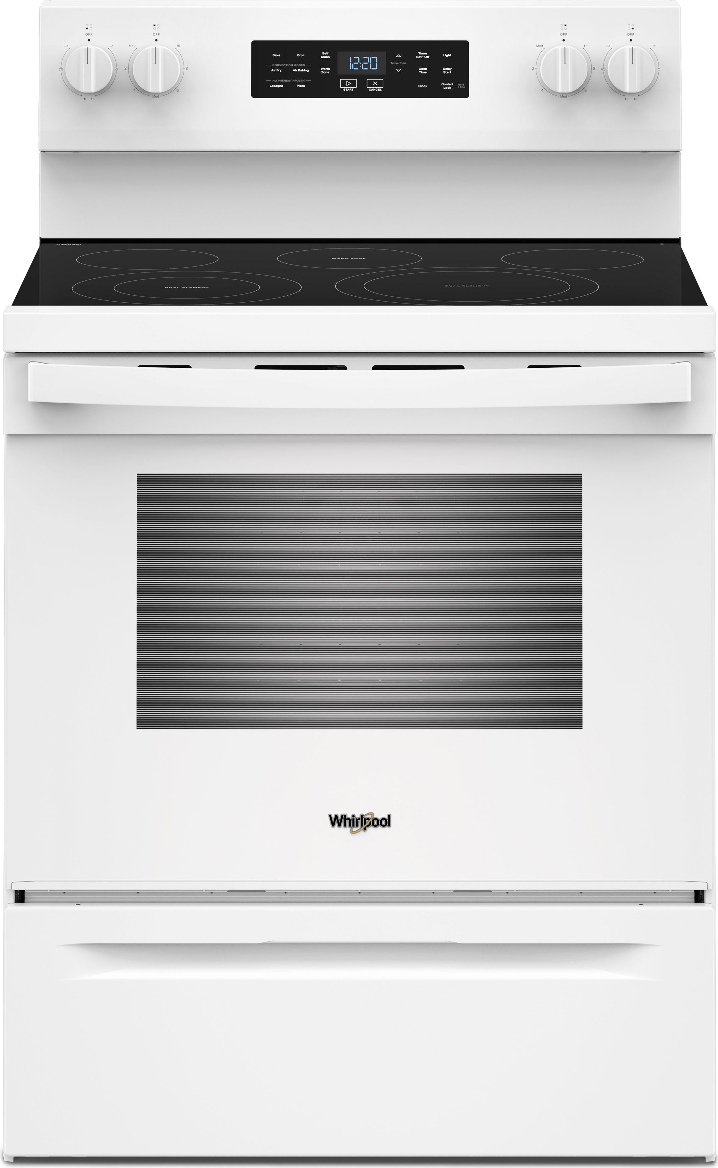 Whirlpool 30 Inch Electric Range with Air Cooking Technology: White