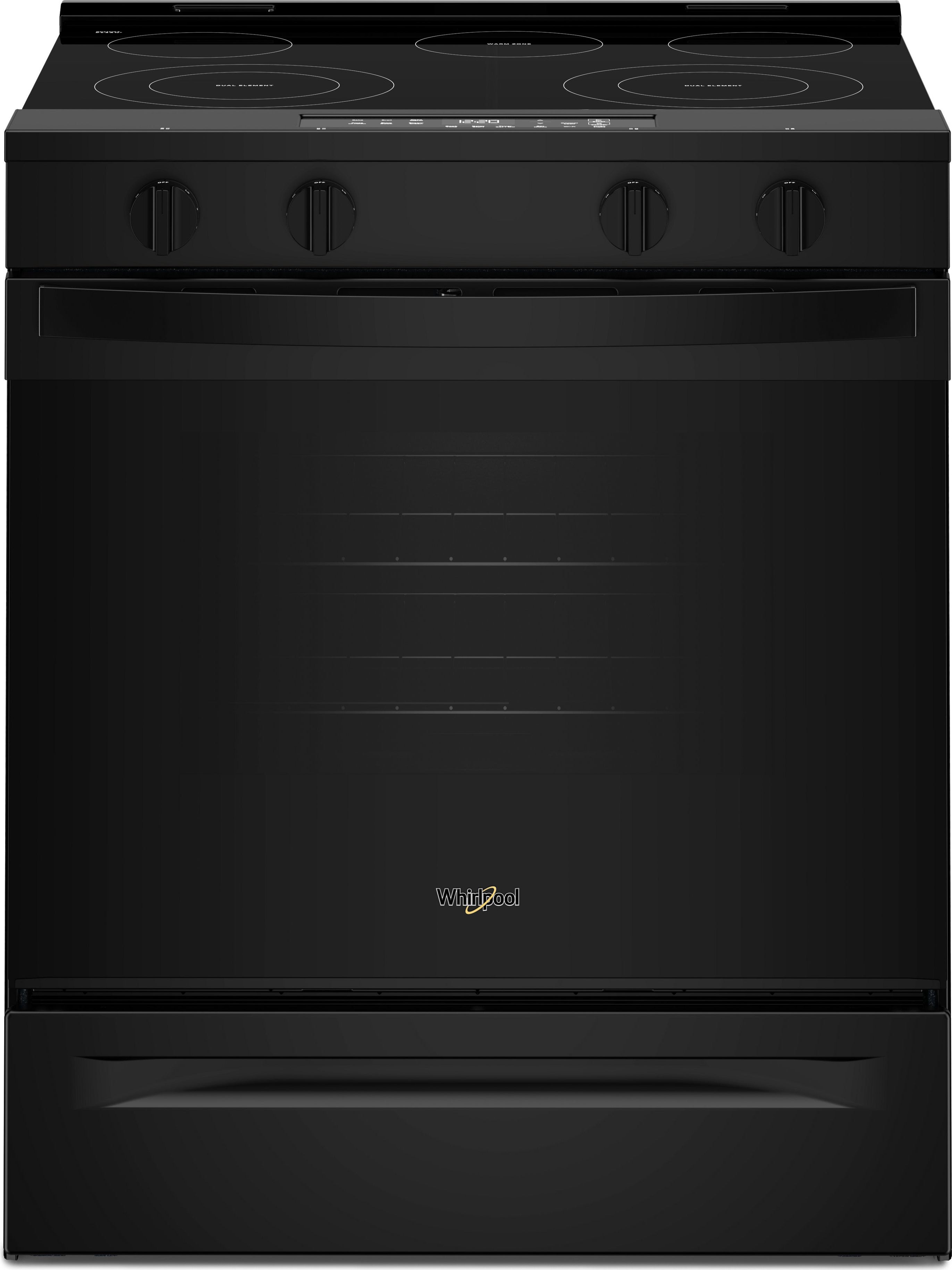 Whirlpool 30 Inch 5.3 Cu. Ft. Slide-In Electric Range With No Preheat And Slow Cook Mode: Black