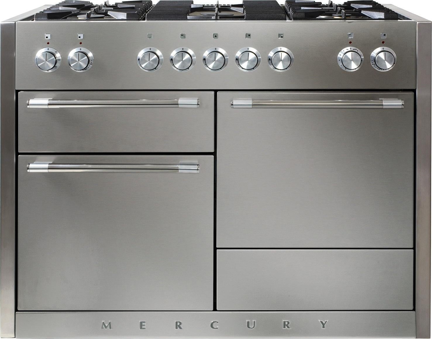 AGA Mercury 48" Stainless Steel Dual Fuel (Natural Gas) Sealed Burner Triple Oven Range - Convection