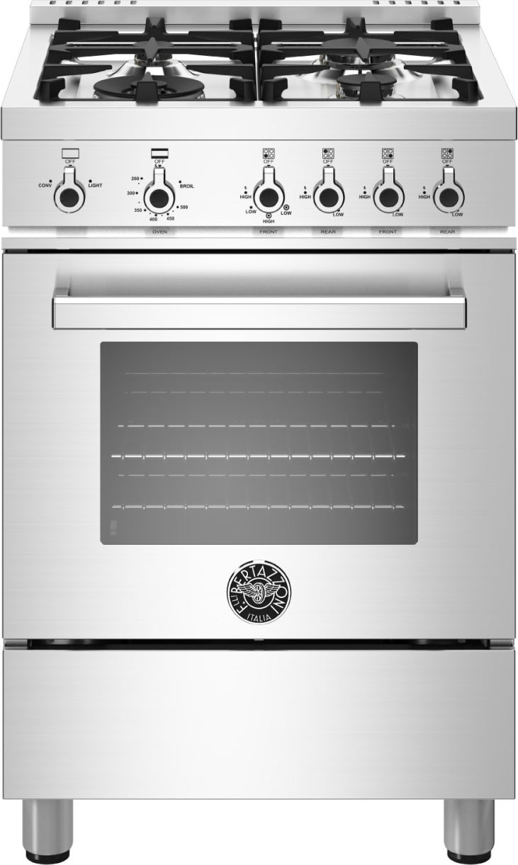 Bertazzoni Professional Series 24" Stainless Steel Natural Gas Sealed Burner Range - Convection