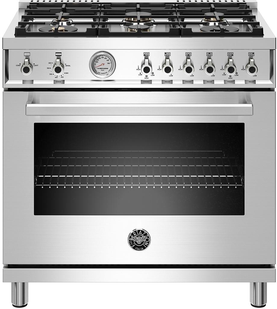 Bertazzoni PROF366GASXTLP Professional Series 36 Inch Stainless Steel Gas Convection Freestanding Range