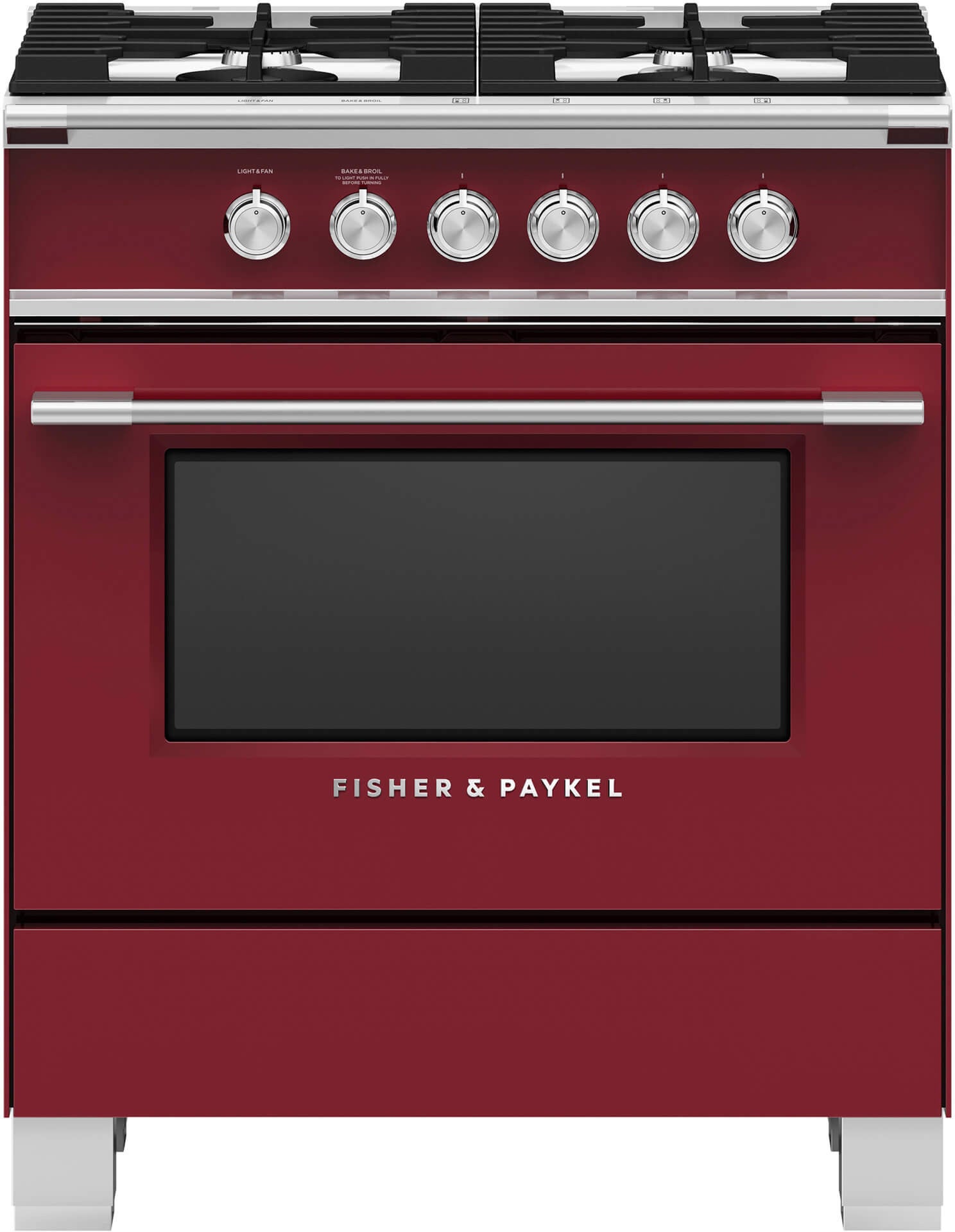 Fisher Paykel Classic 30" Red Natural Gas Sealed Burner Range - Convection