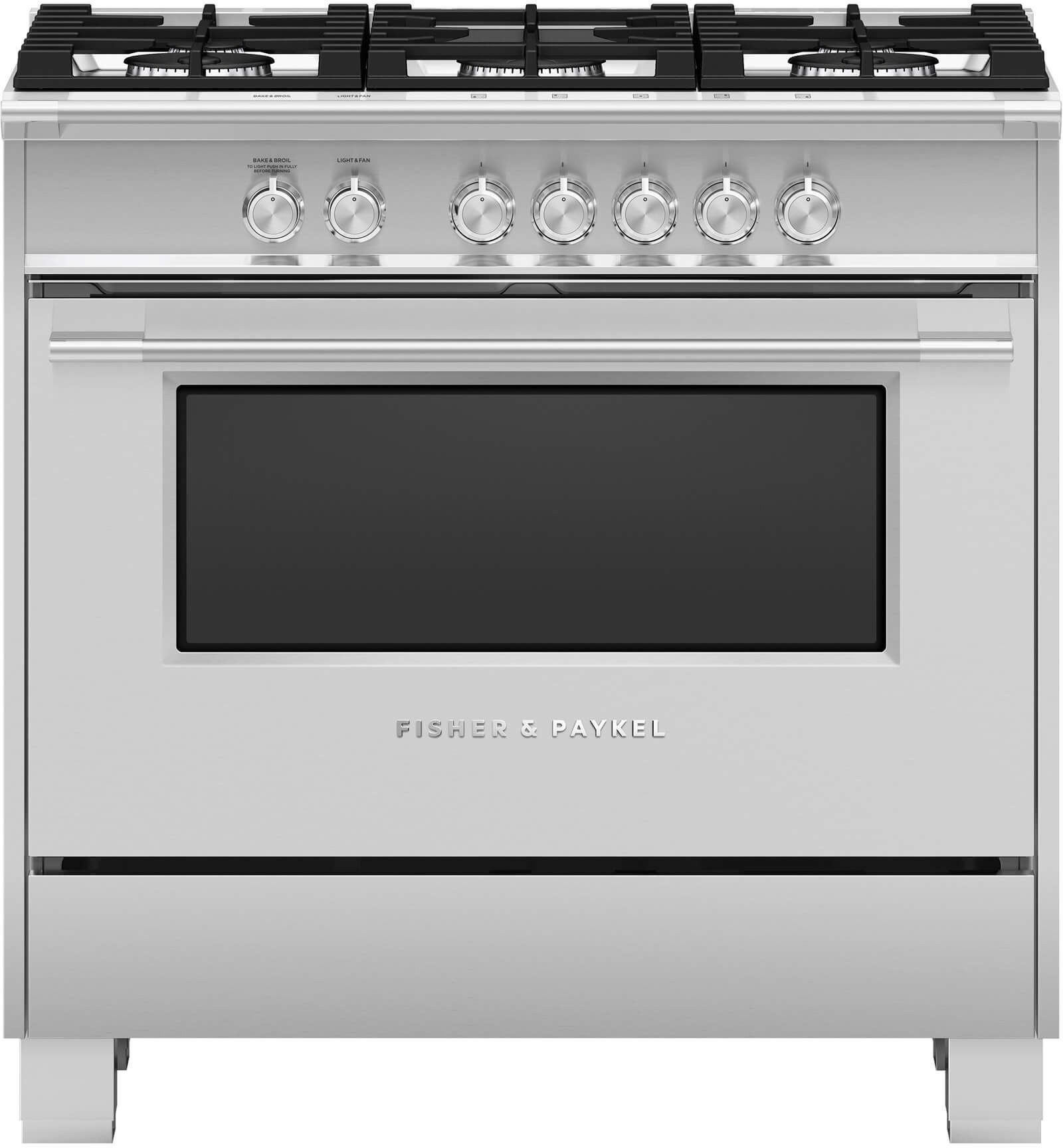 Fisher Paykel Classic 36" Stainless Steel Natural Gas Sealed Burner Range - Convection