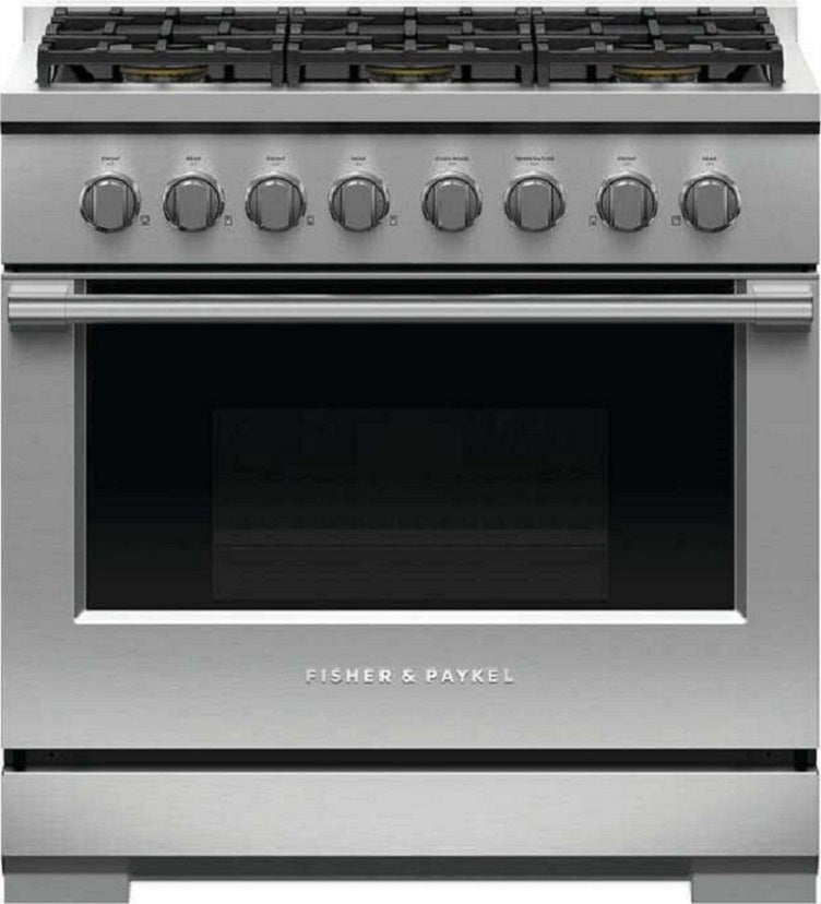 Fisher Paykel RGV3366N Professional Series Stainless Steel Gas Freestanding Range
