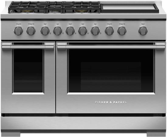 Fisher Paykel RGV3486GDL Professional Series 48 Inch Stainless Steel Gas Freestanding Range, in Stainless Steel