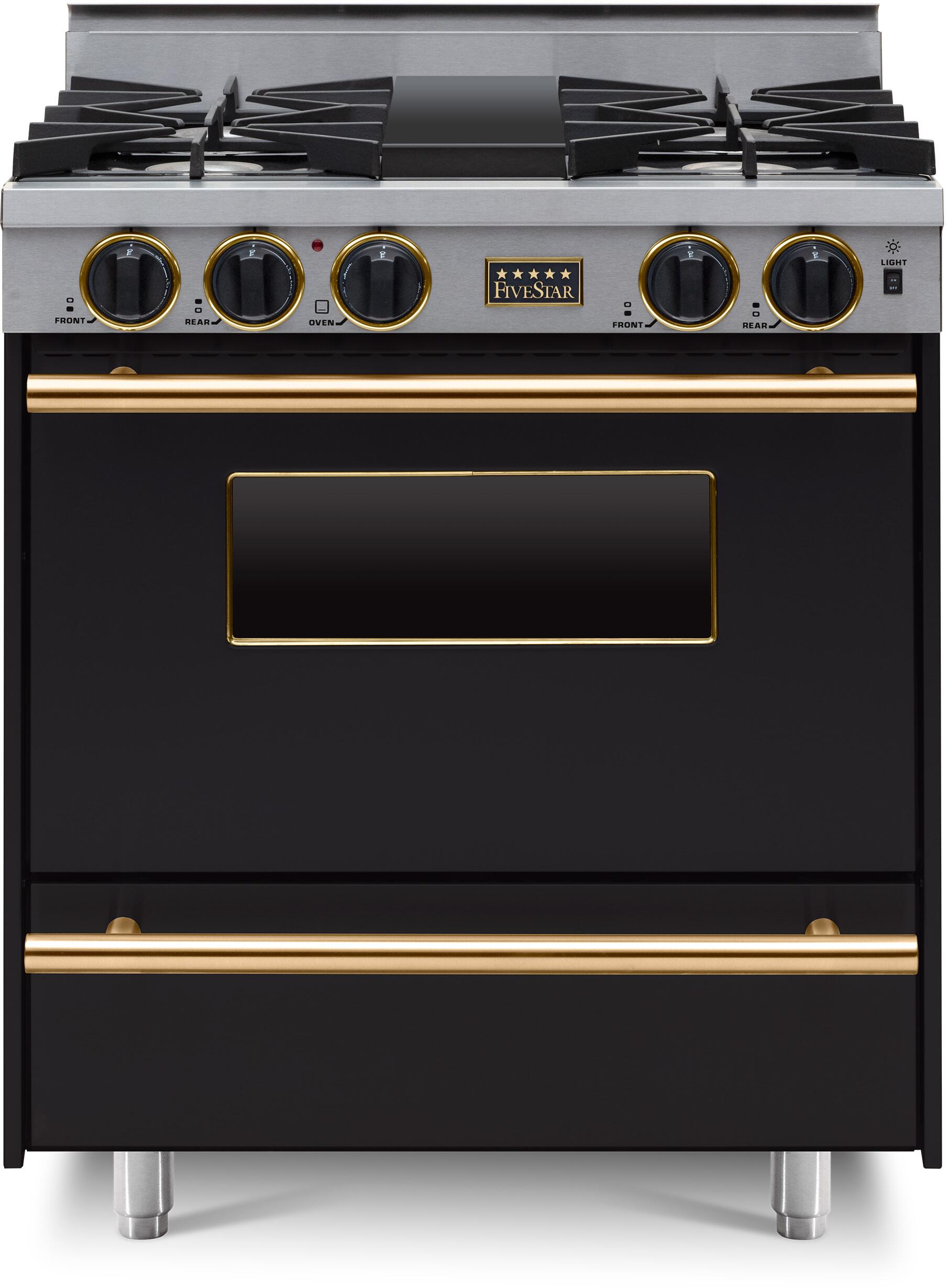 FiveStar TPN2827SW 30 Inch Black Gas Freestanding Range, in Black