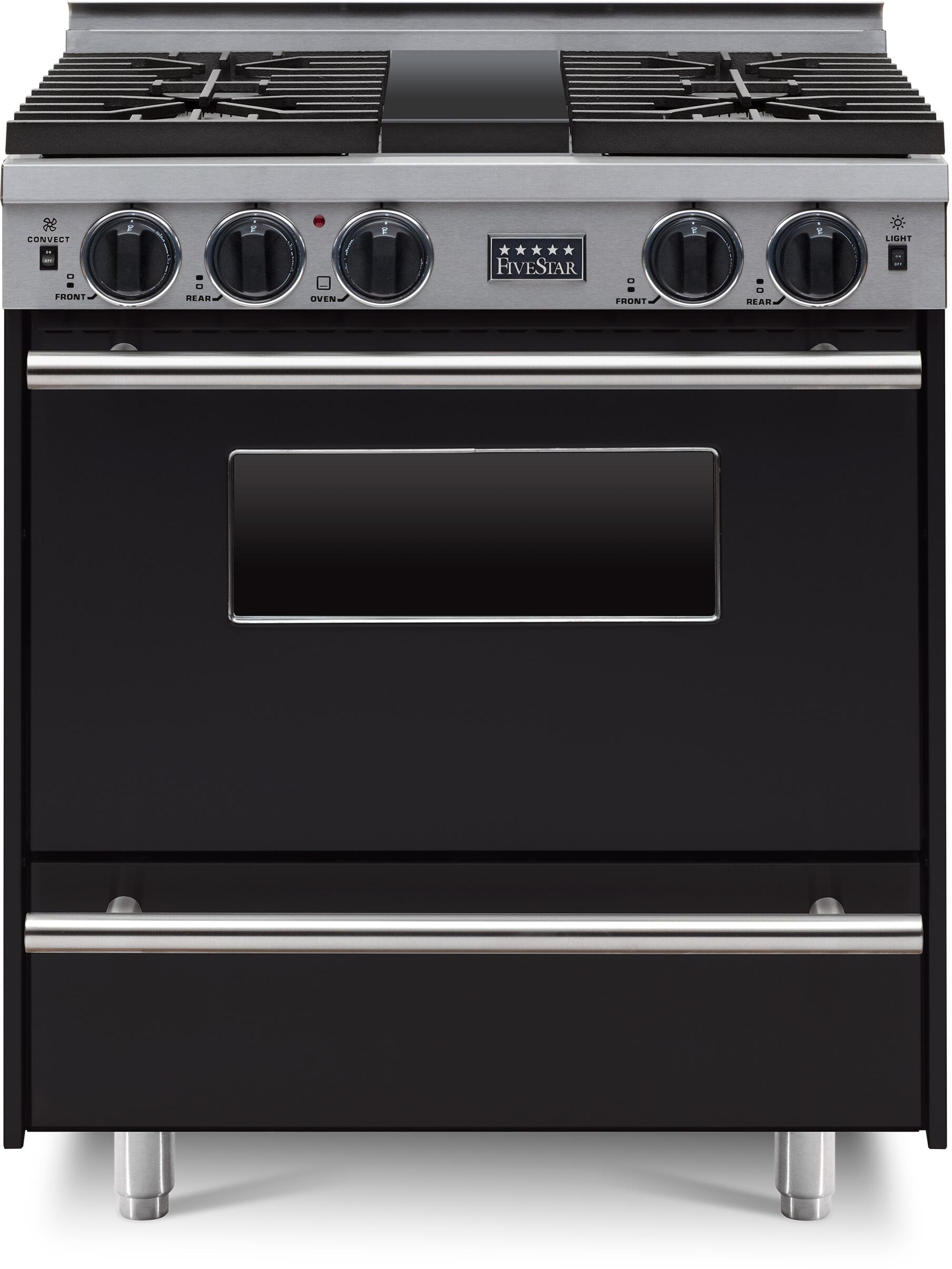 FiveStar TPN2827W 30 Inch Black Gas Freestanding Range, in Black
