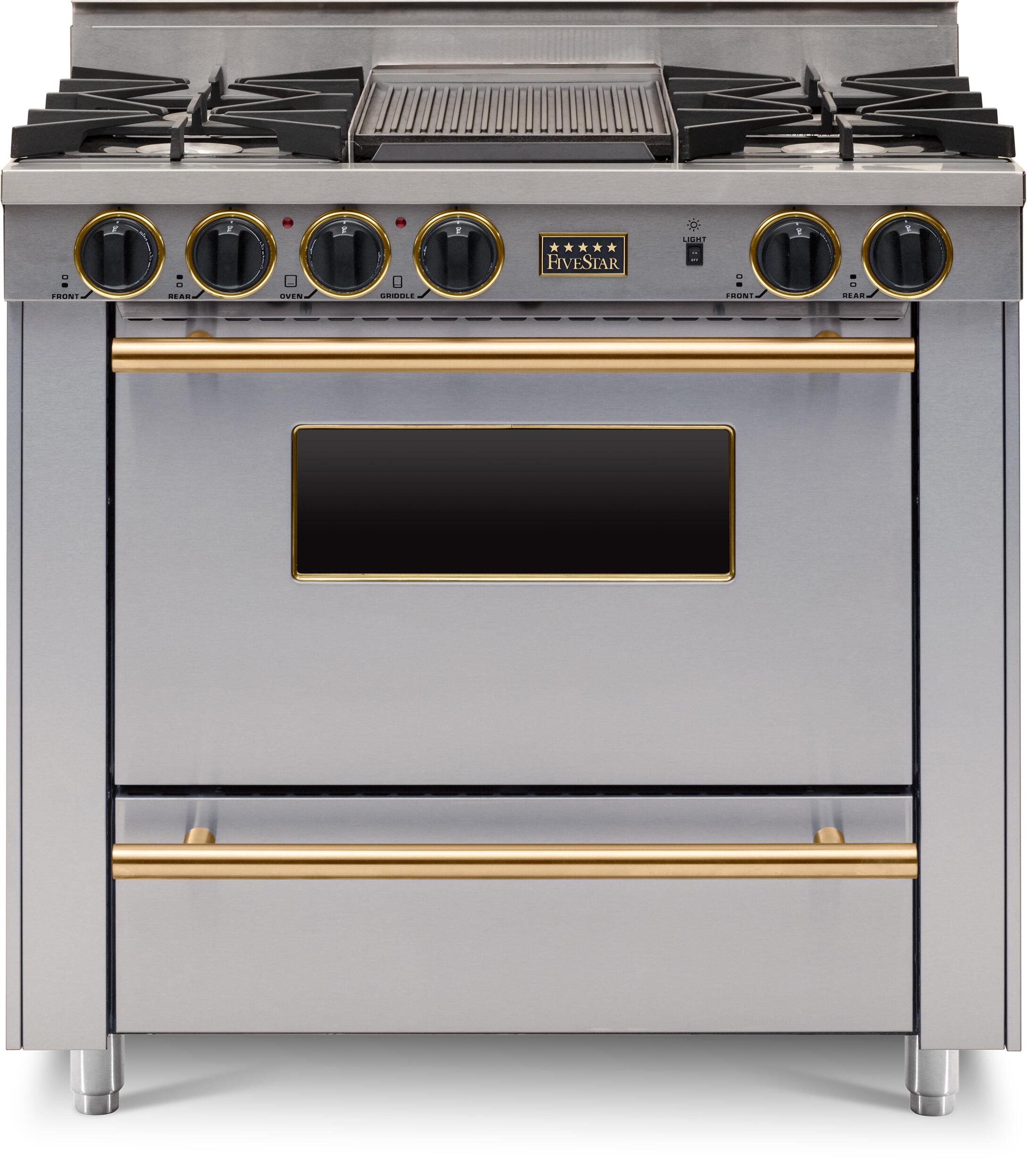 FiveStar TPN3127BSW 36 Inch Stainless Steel Gas Freestanding Range, in Stainless Steel