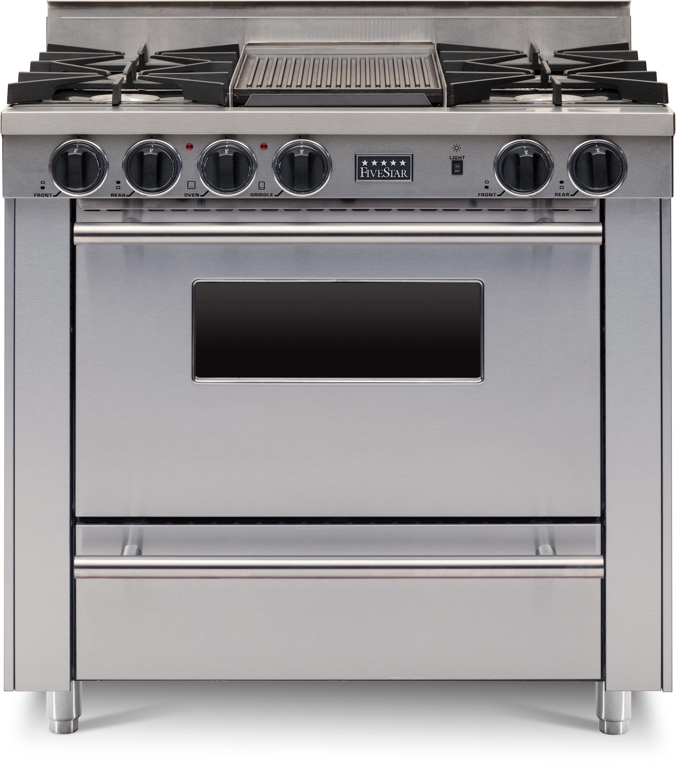 FiveStar TPN3127BW 36 Inch Stainless Steel Gas Freestanding Range, in Stainless Steel