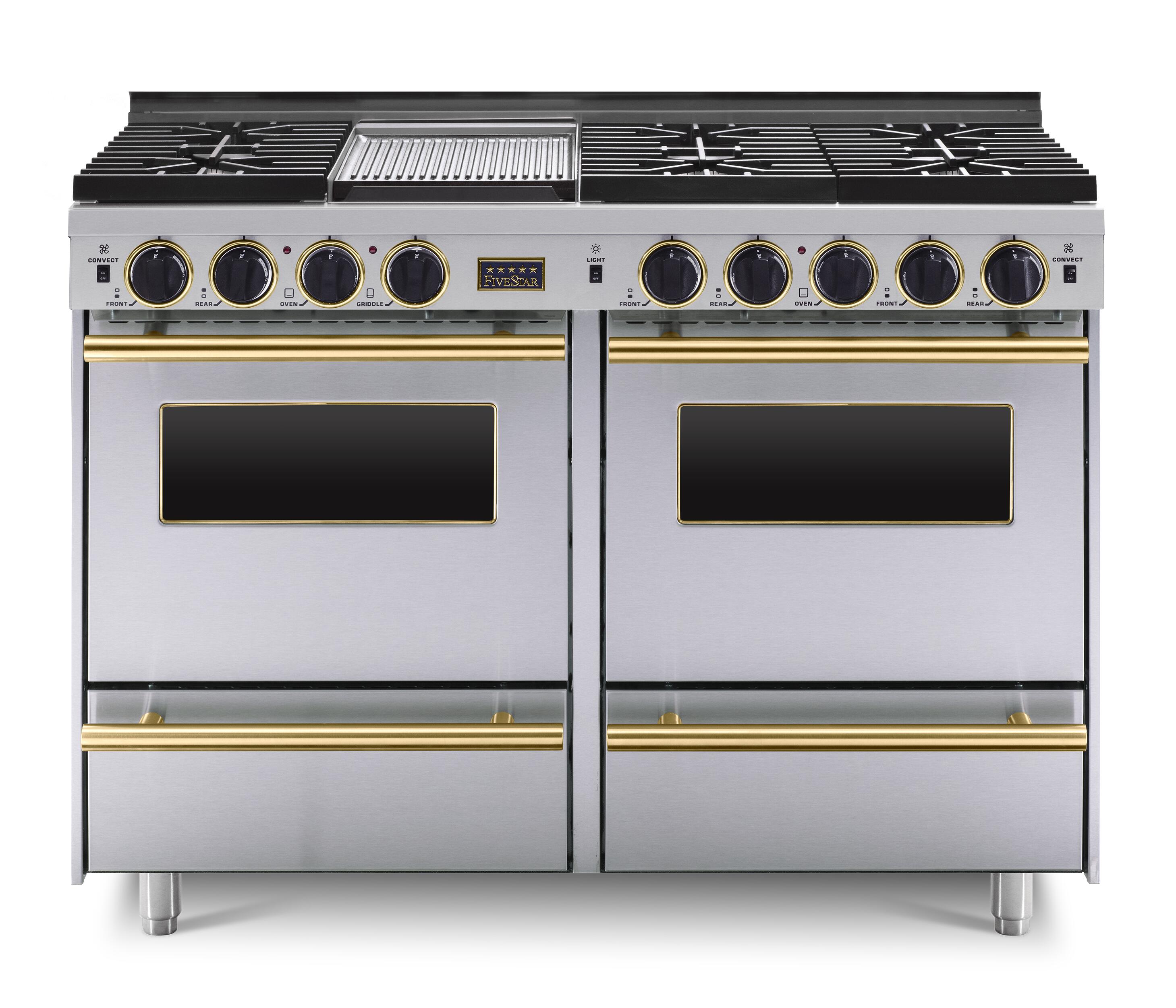 FiveStar TPN5327BSW 48 Inch Stainless Steel Gas Freestanding Range, in Stainless Steel