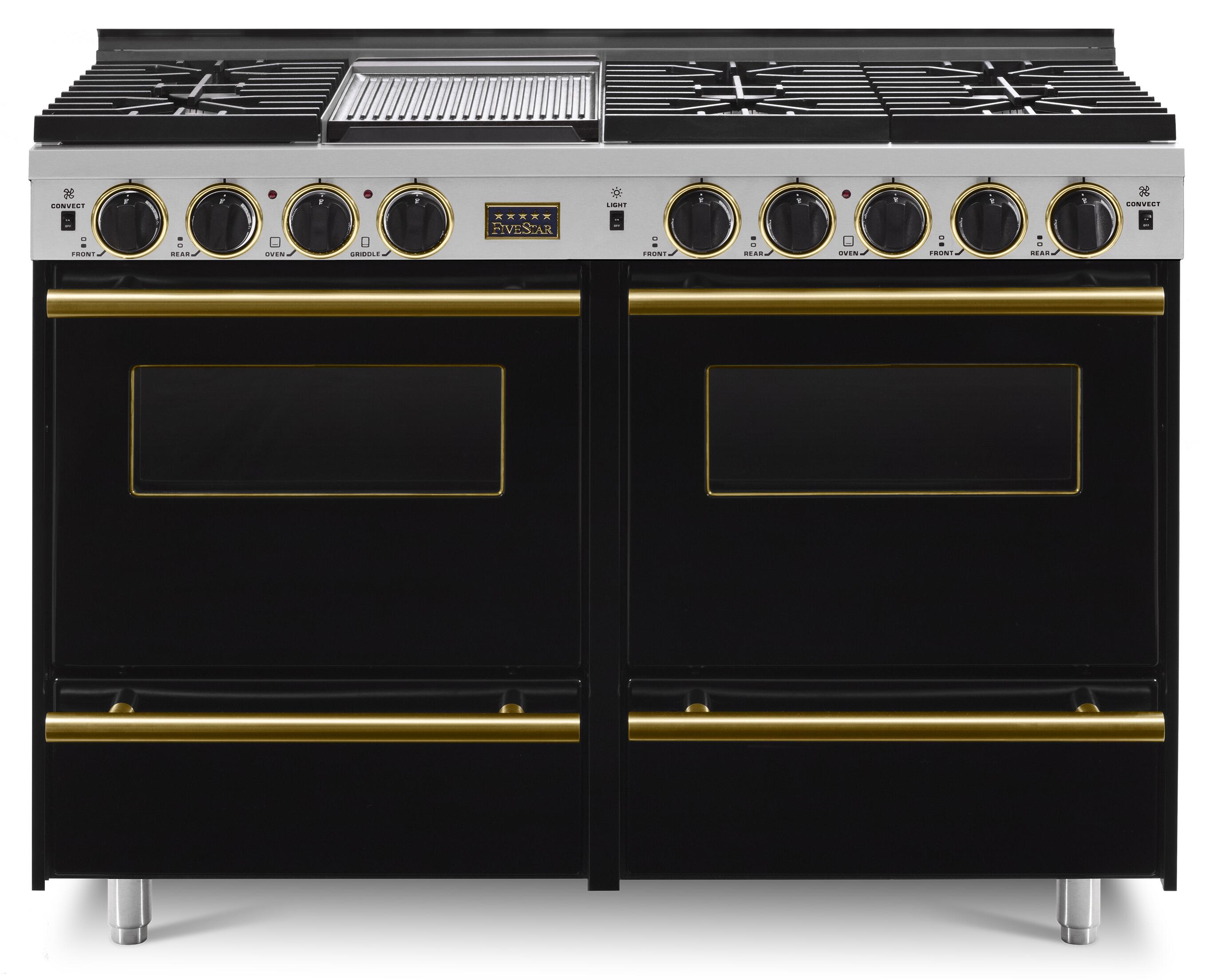 FiveStar TPN5327SW 48 Inch Black Gas Freestanding Range, in Black